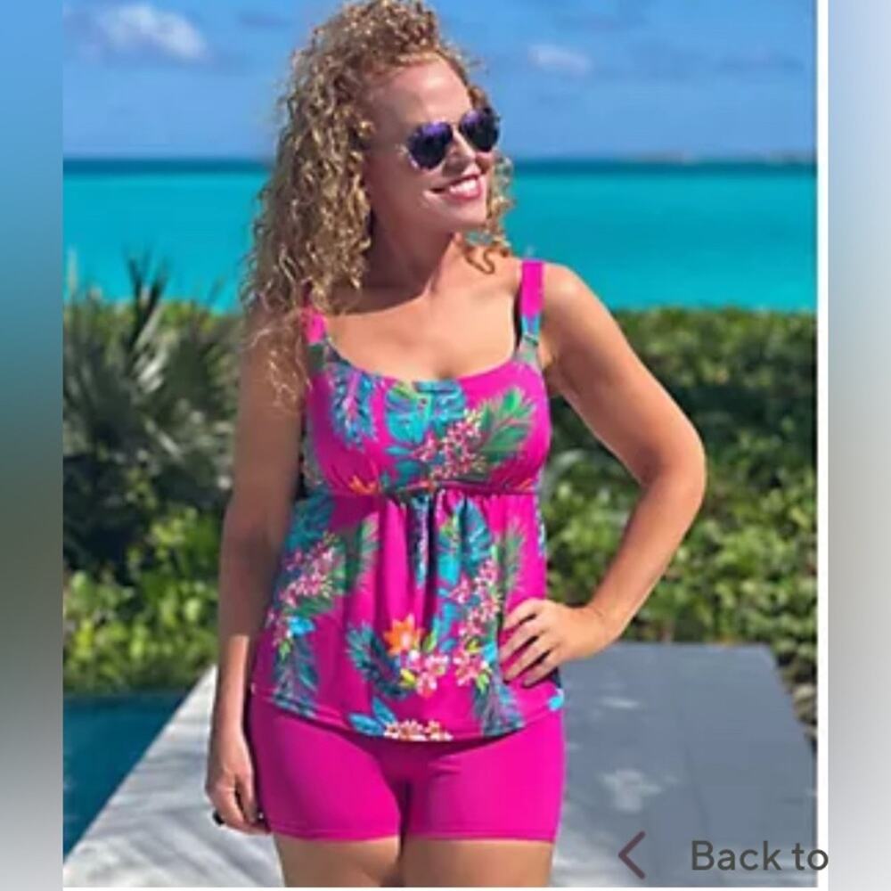 Kim Gravel Swimsuit for All Size 12 Tankini Swim Boy Short NWT